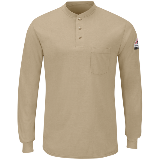 Bulwark Men's  Long Sleeve Lightweight Henley Shirt  - SML8