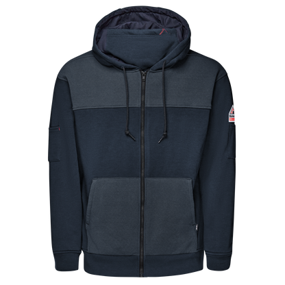 Bulwark Men’s FR Full Zip Hoodie with Face Mask-Navy