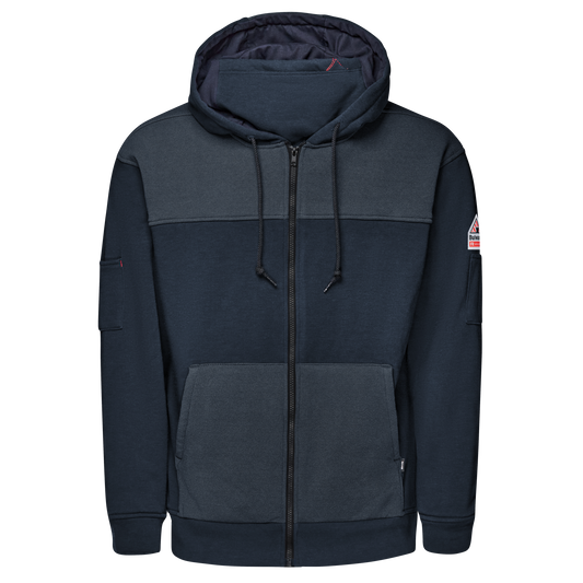 Bulwark Men’s FR Full Zip Hoodie with Face Mask-Navy