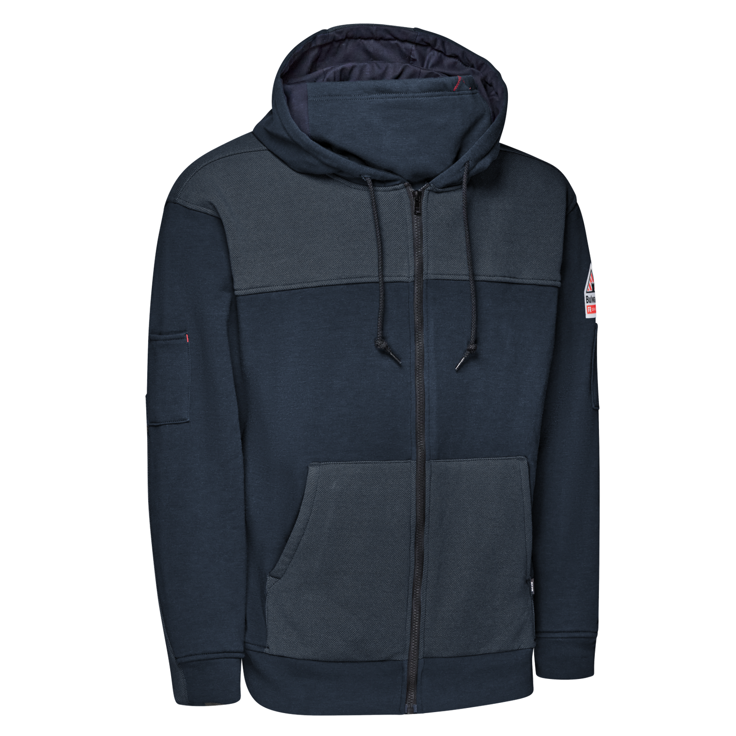 Bulwark Men’s FR Full Zip Hoodie with Face Mask-Navy