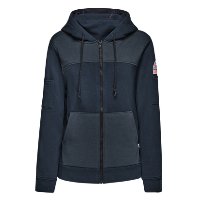 Bulwark Women’s FR Full Zip Hoodie with Face Mask-Navy