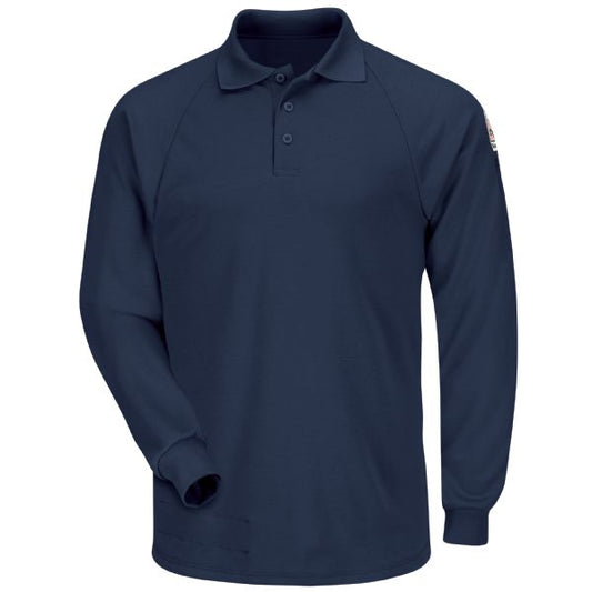 Bulwark®  Men's Classic Lightweight FR Long Sleeve Polo -Navy - SMP2NV