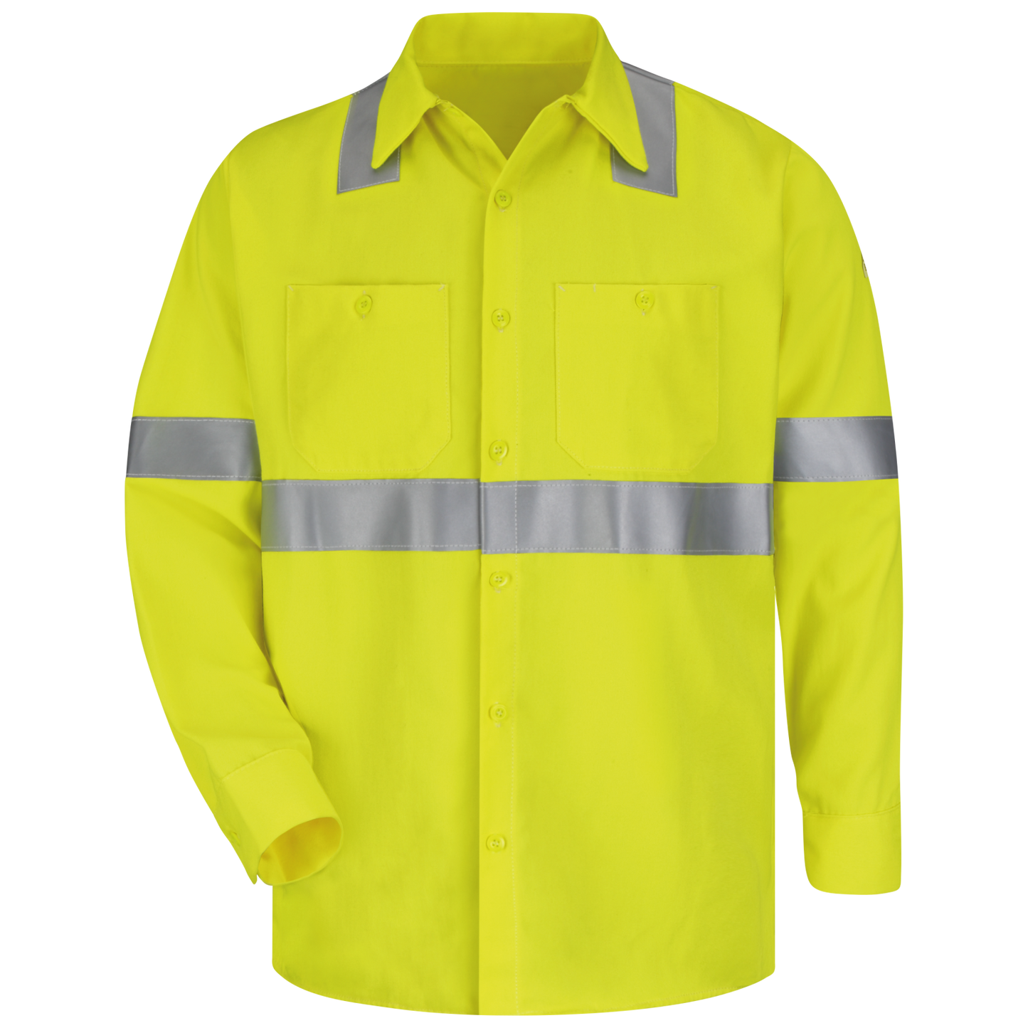 Bulwark Men's Hi-Visibility Flame-Resistant Long Sleeve Work Shirt - SMW4