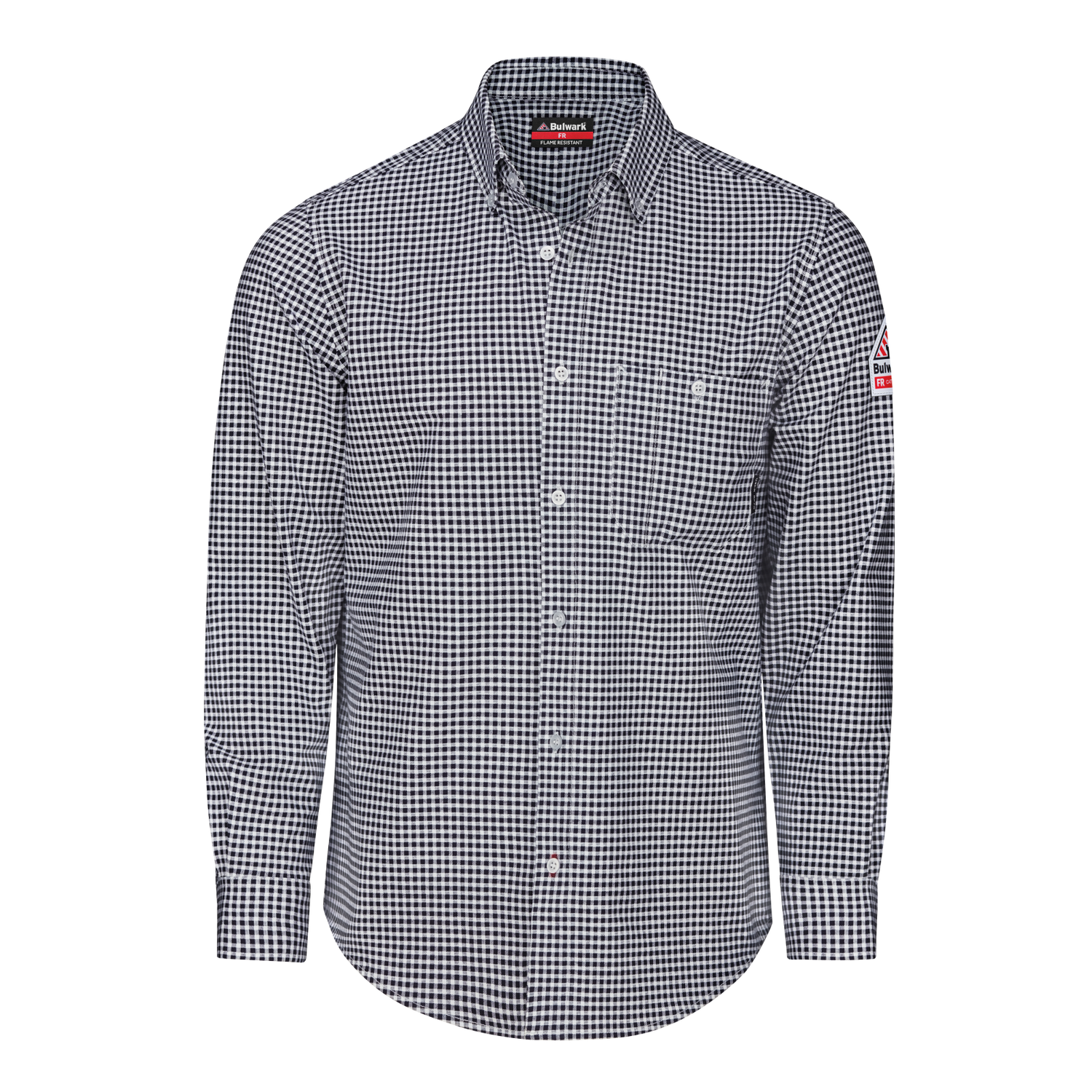 Bulwark Men's Flex Knit Button Down Shirt  - STG2 - Color : Charcoal Plaid - Navy Check - Basics Clothing Store