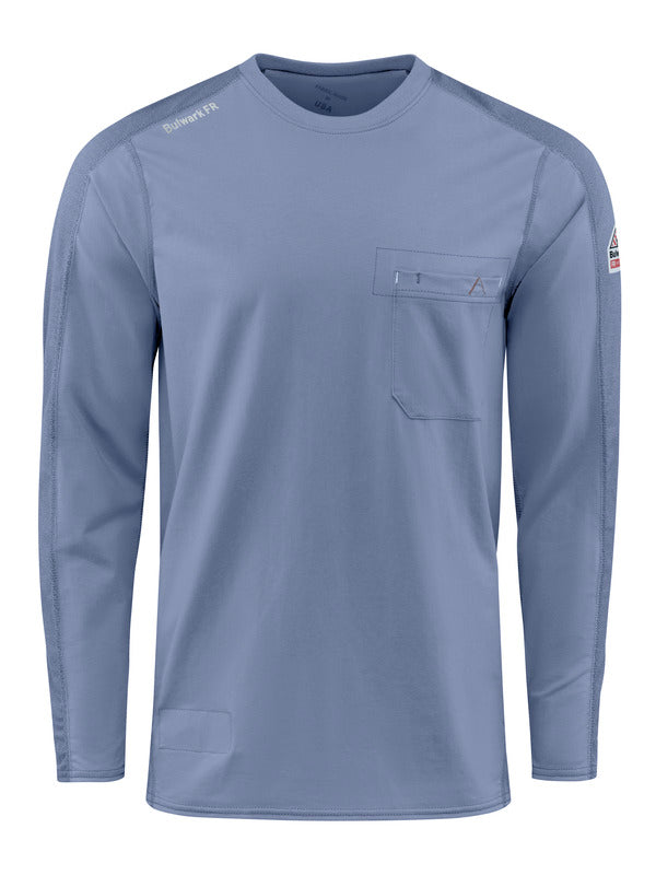 Bulwark®  FR  Men's Flex Knit Tee - STT2 - Color : Black - Charcoal - Khaki - Light Blue - Navy - Basics Clothing Store