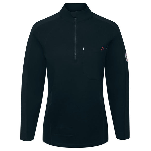 Bulwark®  Women's Long Sleeve Flex Knit 1/4 Zip - Navy - STZ3NV