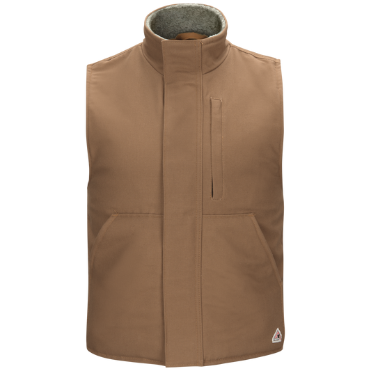 Bulwark Men's Sherpa Lined Brown Duck Vest - VLS2