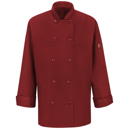 Red Kap Women's Chef Coat with OilBlok + MIMIX®