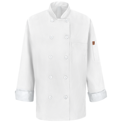 Red Kap Women's Chef Coat with OilBlok + MIMIX®