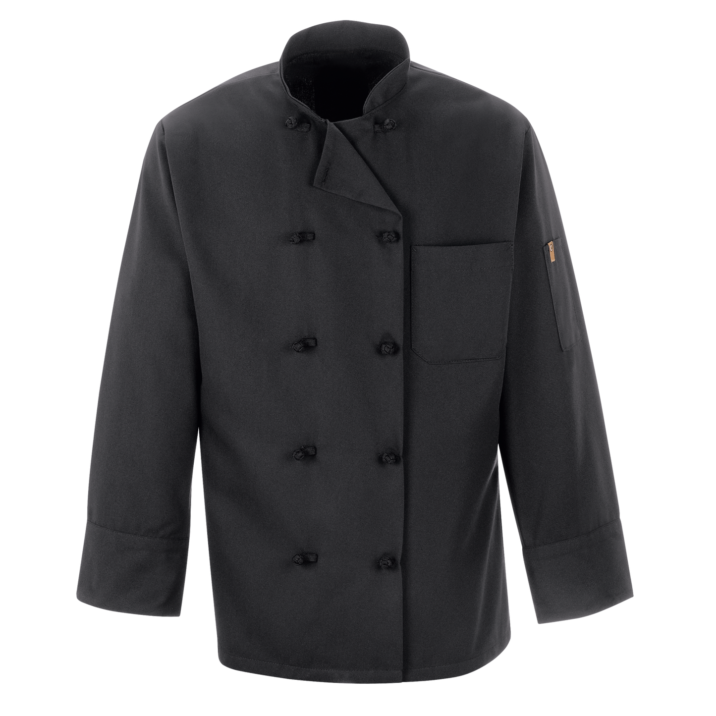 Red Kap Black Chef Coat Ten Knot Buttons