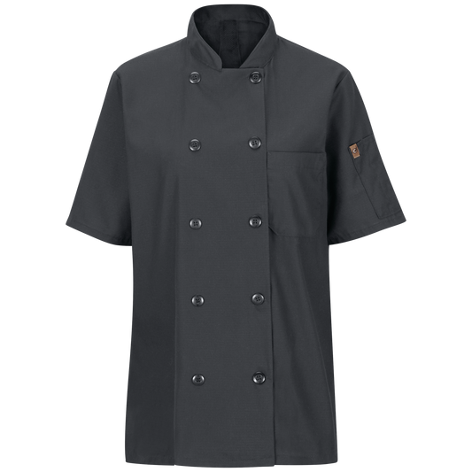 Red Kap Women's Short Sleeve Chef Coat with OilBlok + MIMIX®