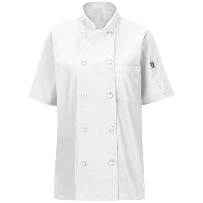 Red Kap Women's Short Sleeve Chef Coat with OilBlok + MIMIX®