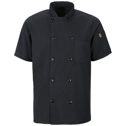 Red Kap Men's Short Sleeve Chef Coat with OilBlok + MIMIX®