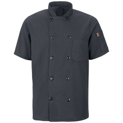 Red Kap Men's Short Sleeve Chef Coat with OilBlok + MIMIX®