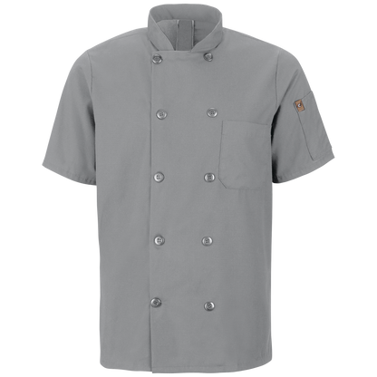 Red Kap Men's Short Sleeve Chef Coat with OilBlok + MIMIX®