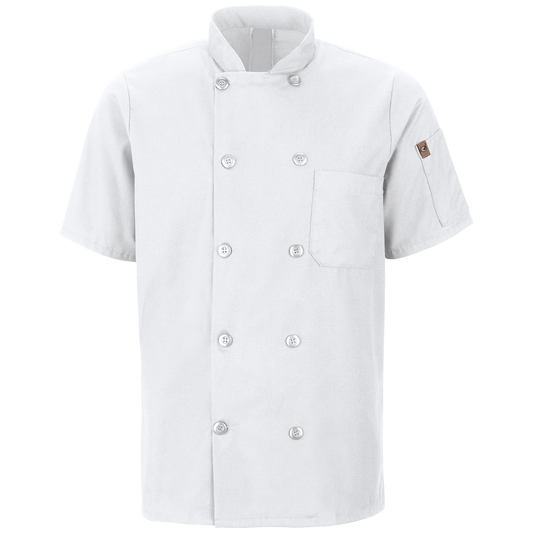 Red Kap Men's Short Sleeve Chef Coat with OilBlok + MIMIX®