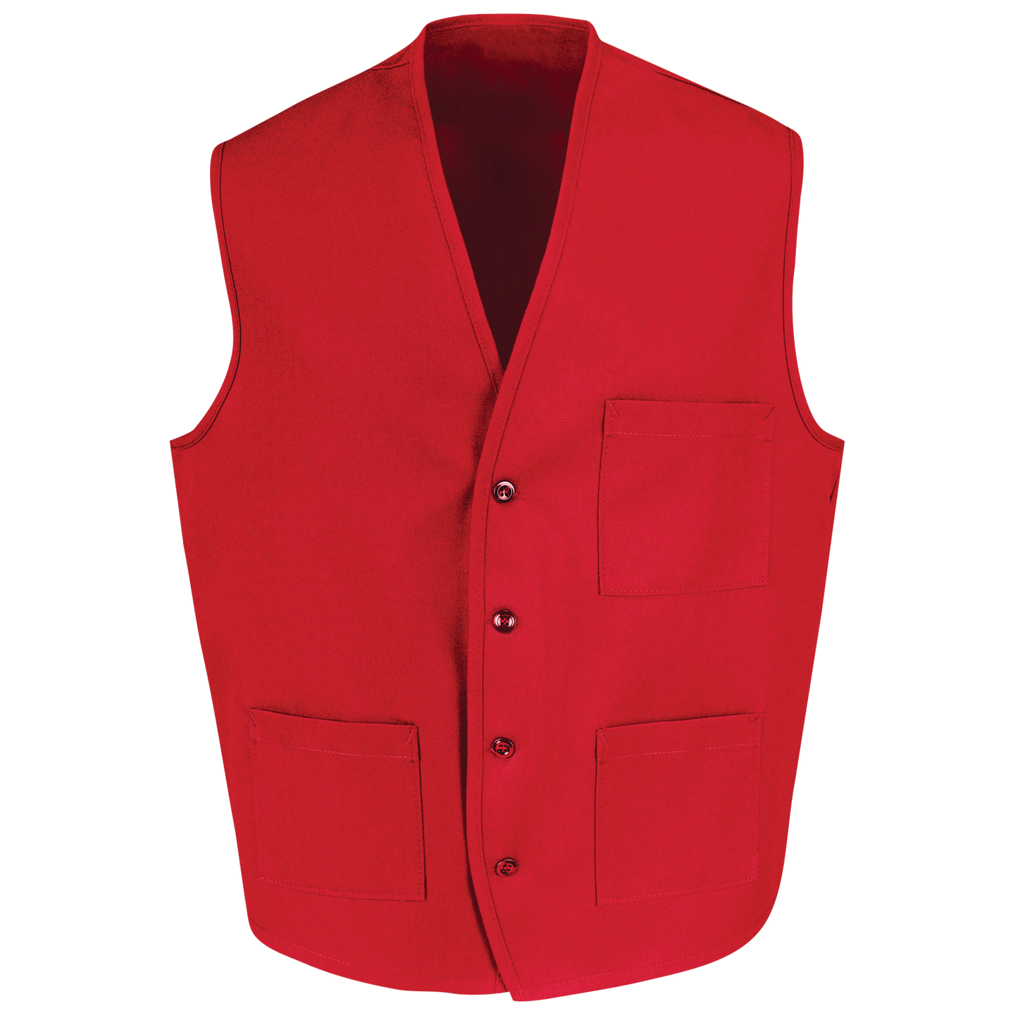 Red Kap Button Front Vest - Red