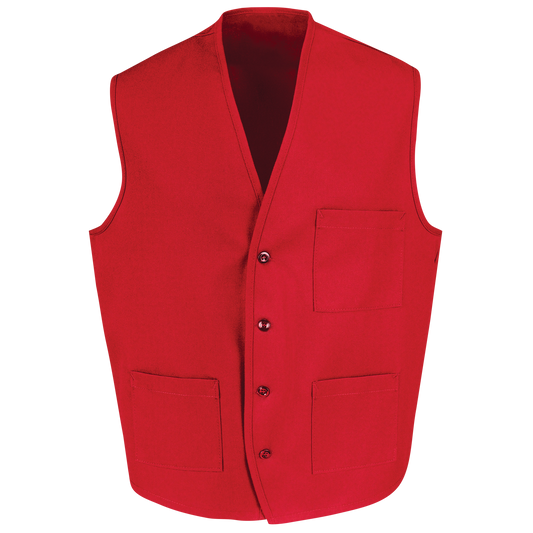 Red Kap Button Front Vest - Red