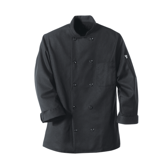 Red Kap Black Chef Coat Ten Pearl Buttons