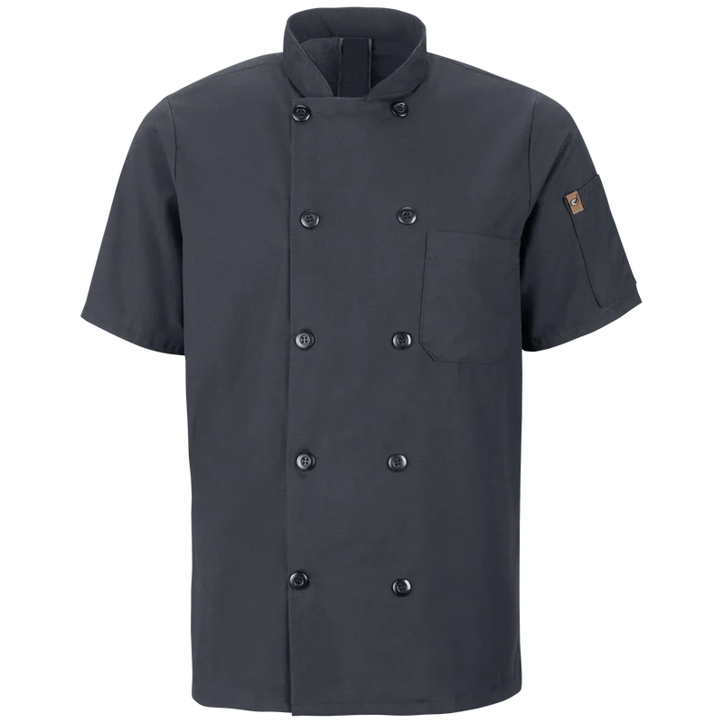 Men's Short Sleeve Chef Coat with OilBlok + MIMIX® (Small) (Clearance)