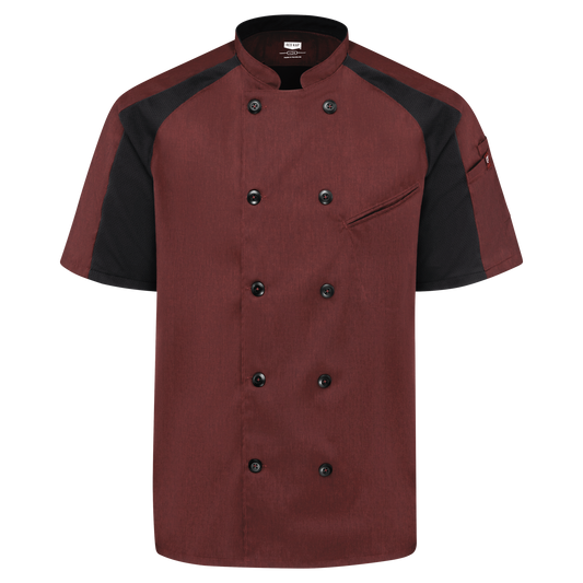 Red Kap Men's Airflow Raglan Chef Coat with OilBlok