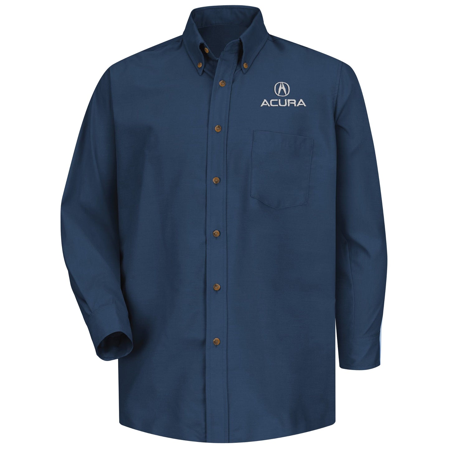 Acura Men's Long Sleeve Poplin Dress Shirt - Navy