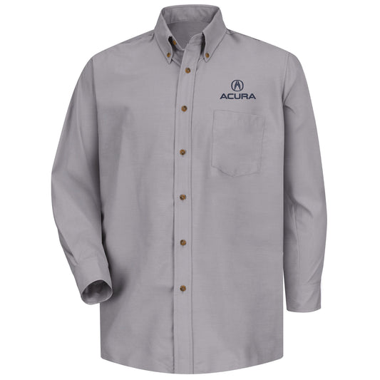 Acura Men's Long Sleeve Poplin Dress Shirt - Silver - 1101SV