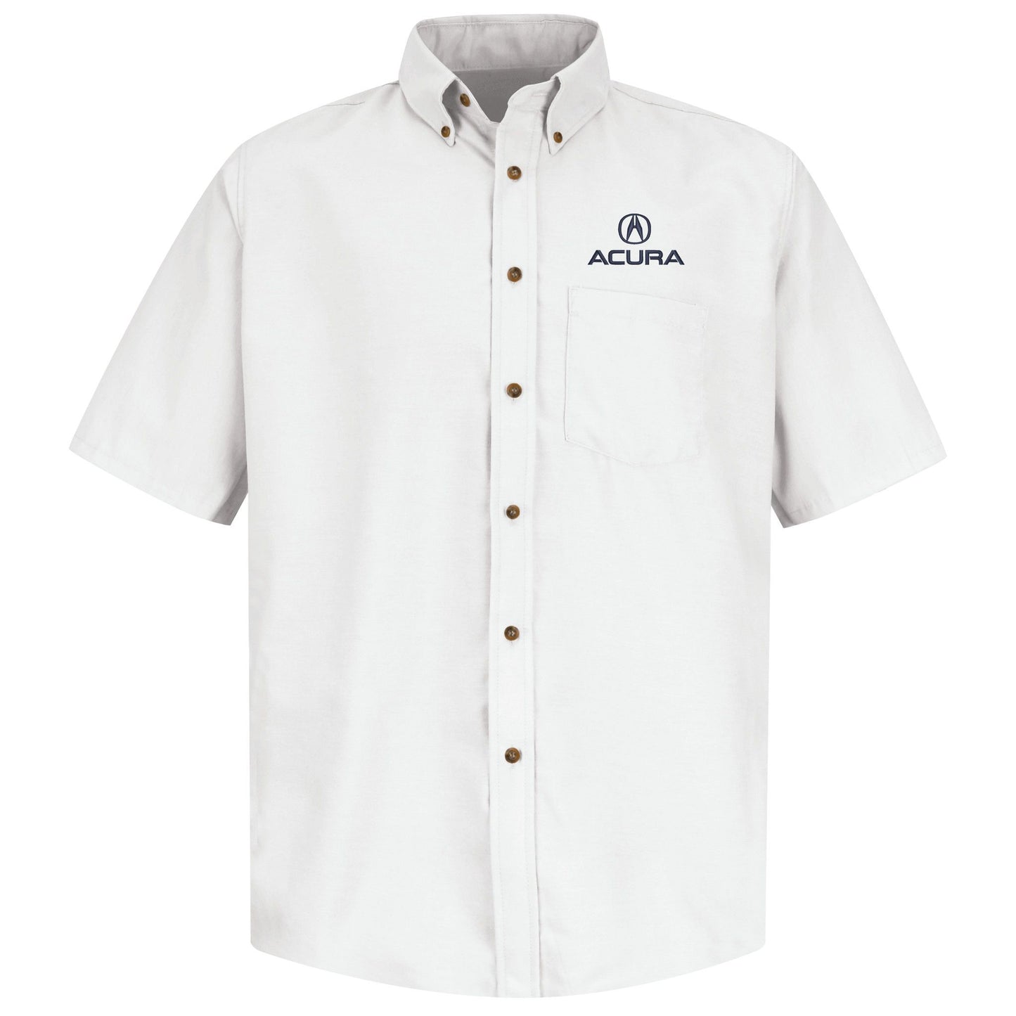 Acura Men's Short Sleeve Poplin Dress Shirt - White
