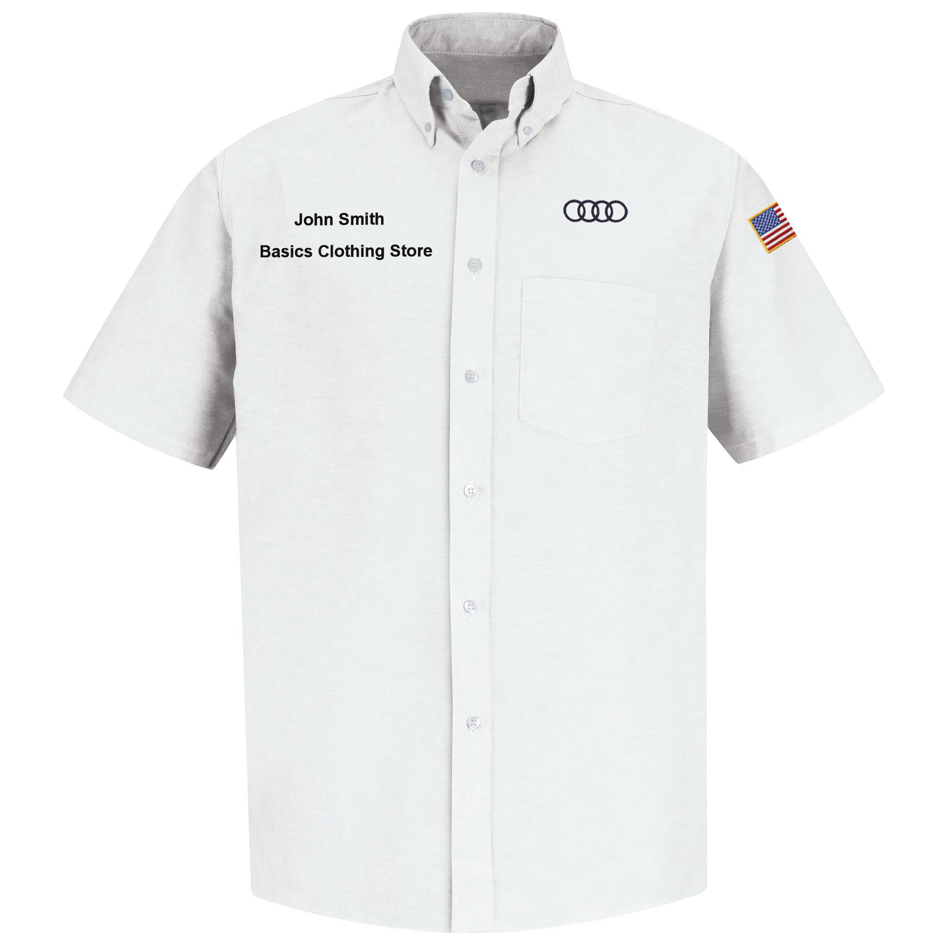audi dress shirt Red Kap SY10T Men's Tall Long Sleeve Automotive Crew Shirt Black/ Red