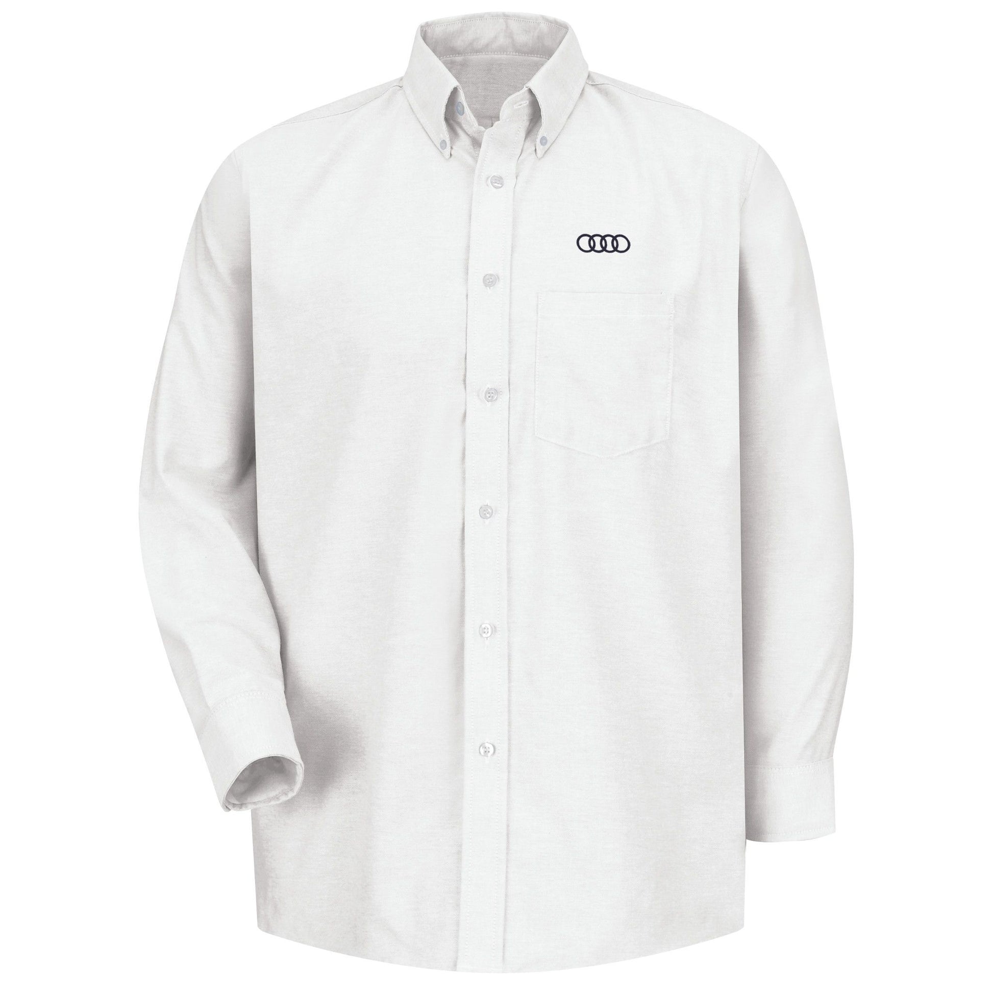 audi dress shirt Red Kap SY10T Men's Tall Long Sleeve Automotive Crew Shirt Black/ Red