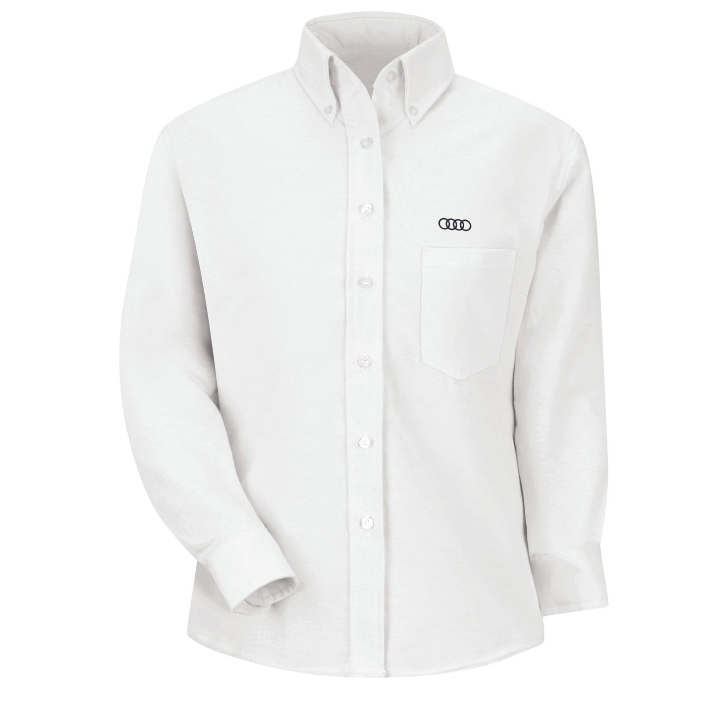 Audi Women's Long Sleeve Executive Oxford Dress Shirt-White