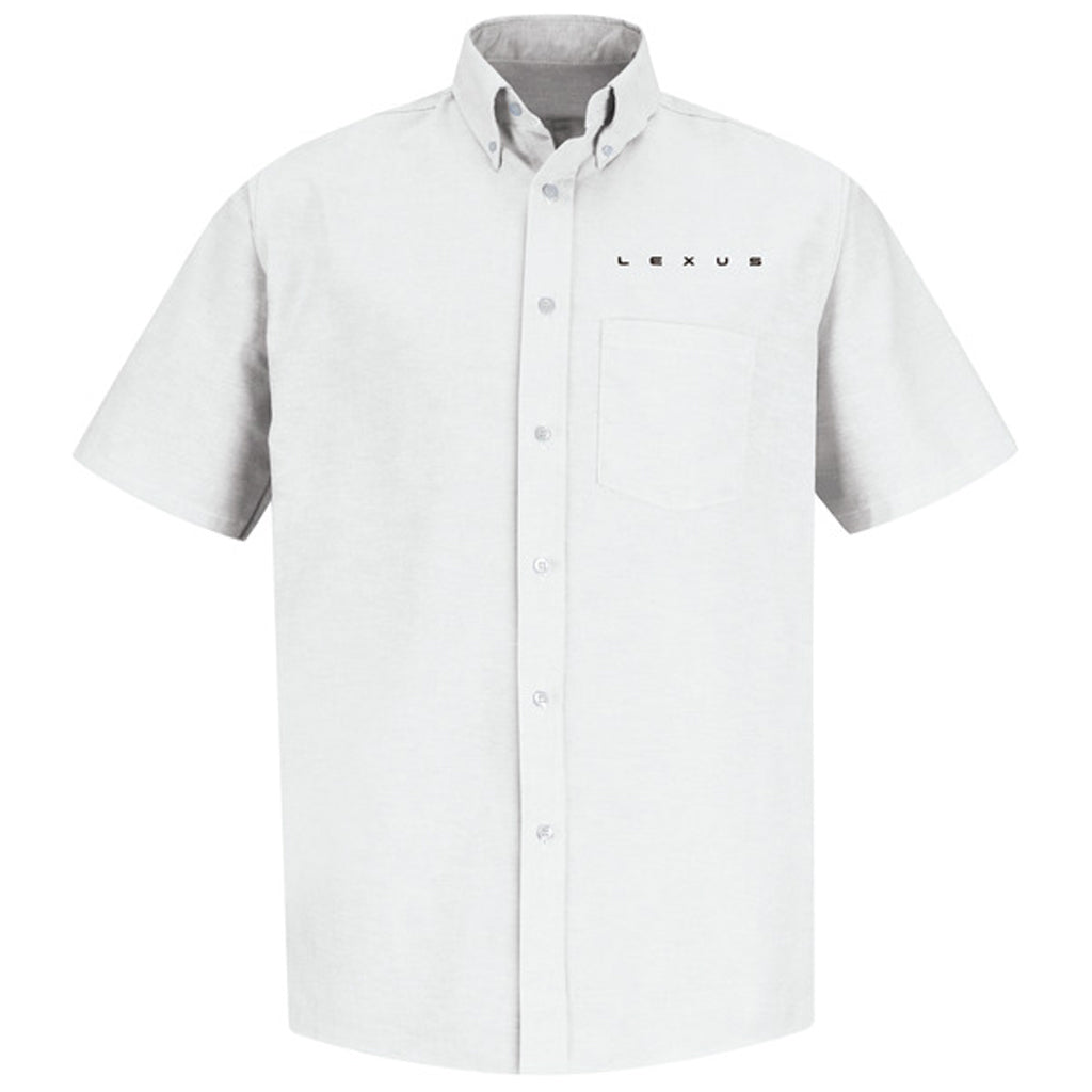 Lexus® Mens Short Sleeve Executive Oxford Dress Shirt - White - 1394WH Lexus® Mens Short Sleeve Executive Oxford Dress Shirt - White - 1394WH