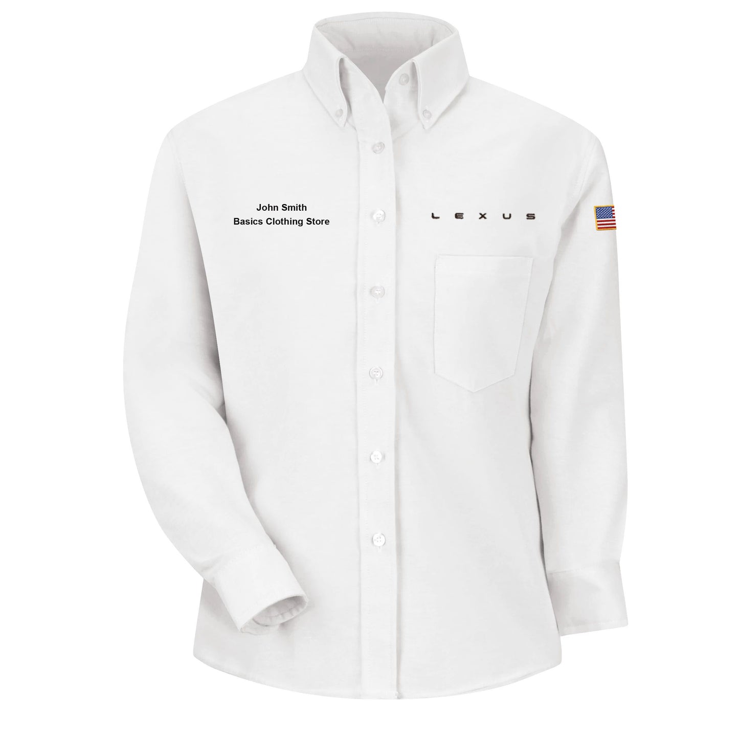 Lexus® Women's Long Sleeve Executive Oxford Dress Shirt - White