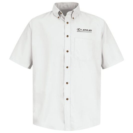 Lexus® Men's Short Sleeve Poplin Dress Shirt - White