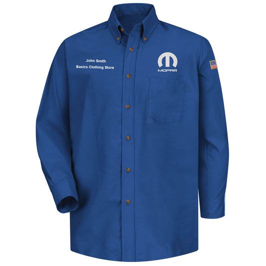 Mopar Men's Long Sleeve Poplin Dress Shirt - Royal - 1488RB