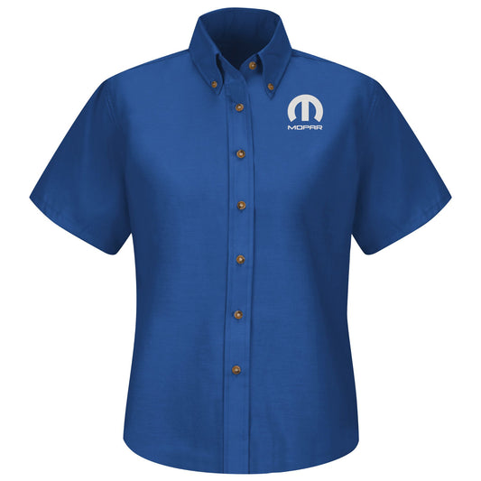 Mopar® Women's Short Sleeve Poplin Dress Shirt - Royal Blue  - 1521RB