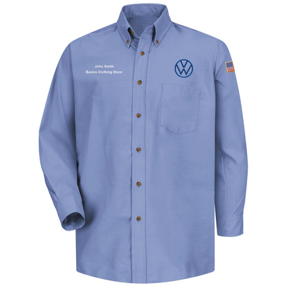 Volkswagen® Men's Long Sleeve Poplin Dress Shirt - Left Chest VW
