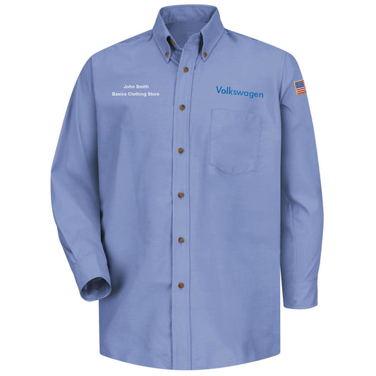 Volkswagen Men's Long Sleeve Poplin Dress Shirt -Left Chest Volkswagen - Basics Clothing Store