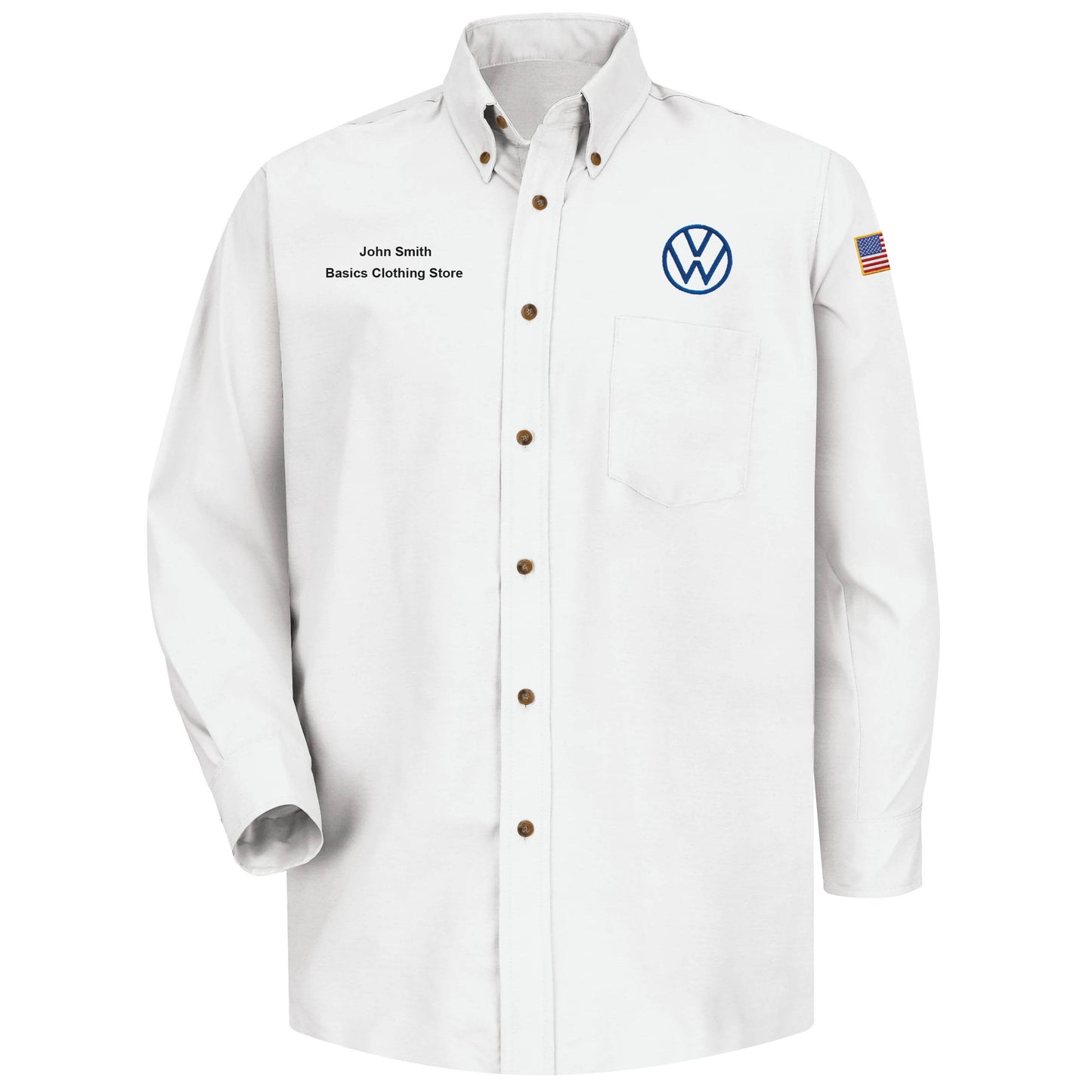 Volkswagen® Men's Long Sleeve Poplin Dress Shirt - Left Chest VW