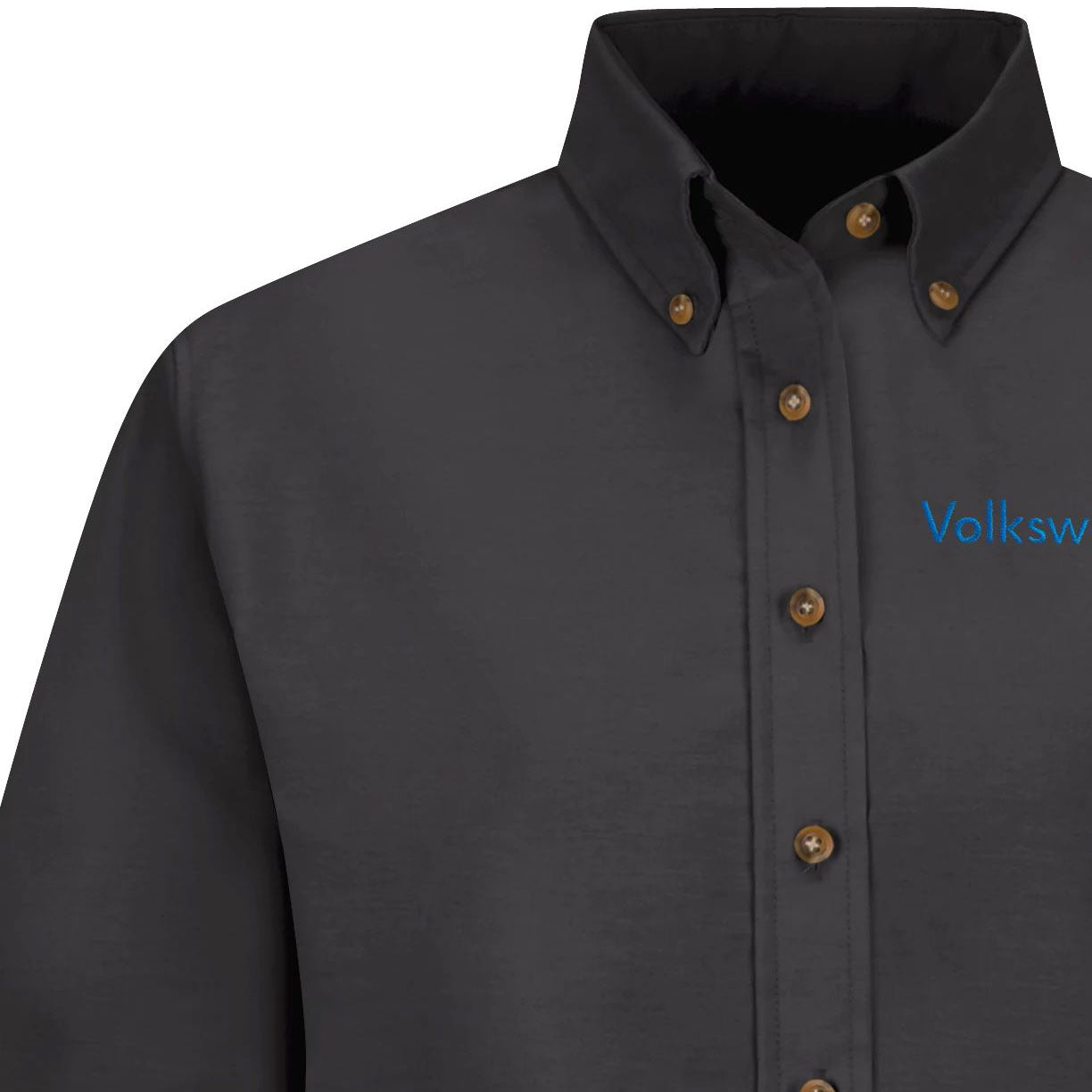 Camisa de vestir de popelina de manga larga para mujer de Volkswagen® (pecho izquierdo): Royal Volkswagen