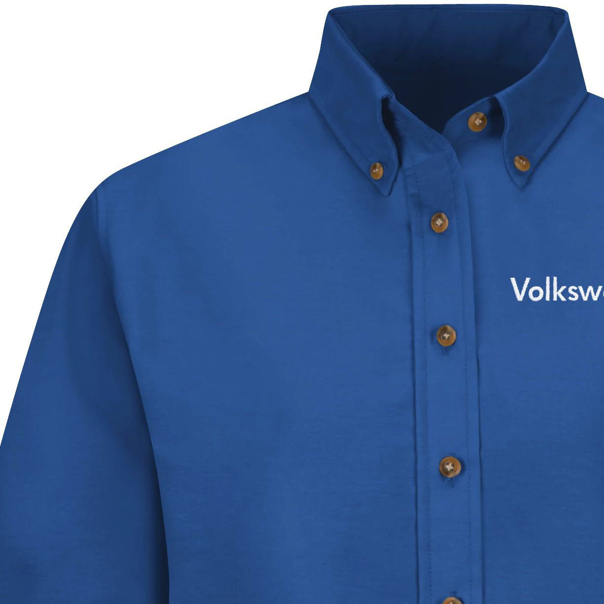 Camisa de vestir de popelina de manga larga para mujer de Volkswagen® (pecho izquierdo): Royal Volkswagen