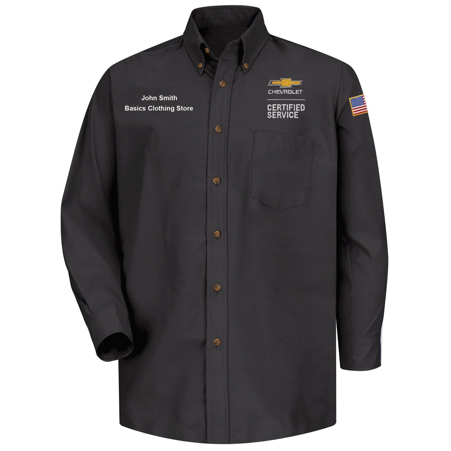 Chevrolet Men's Long Sleeve Poplin Dress Shirt