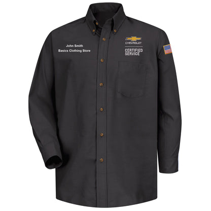 Chevrolet Men's Long Sleeve Poplin Dress Shirt