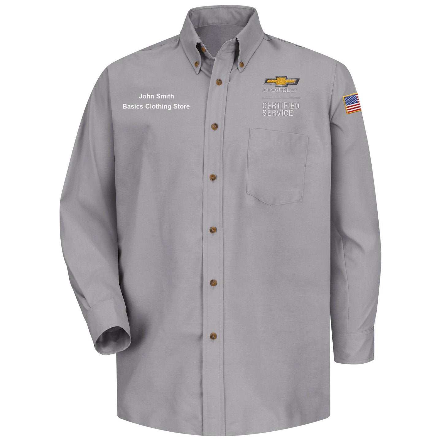 Chevrolet Men's Long Sleeve Poplin Dress Shirt