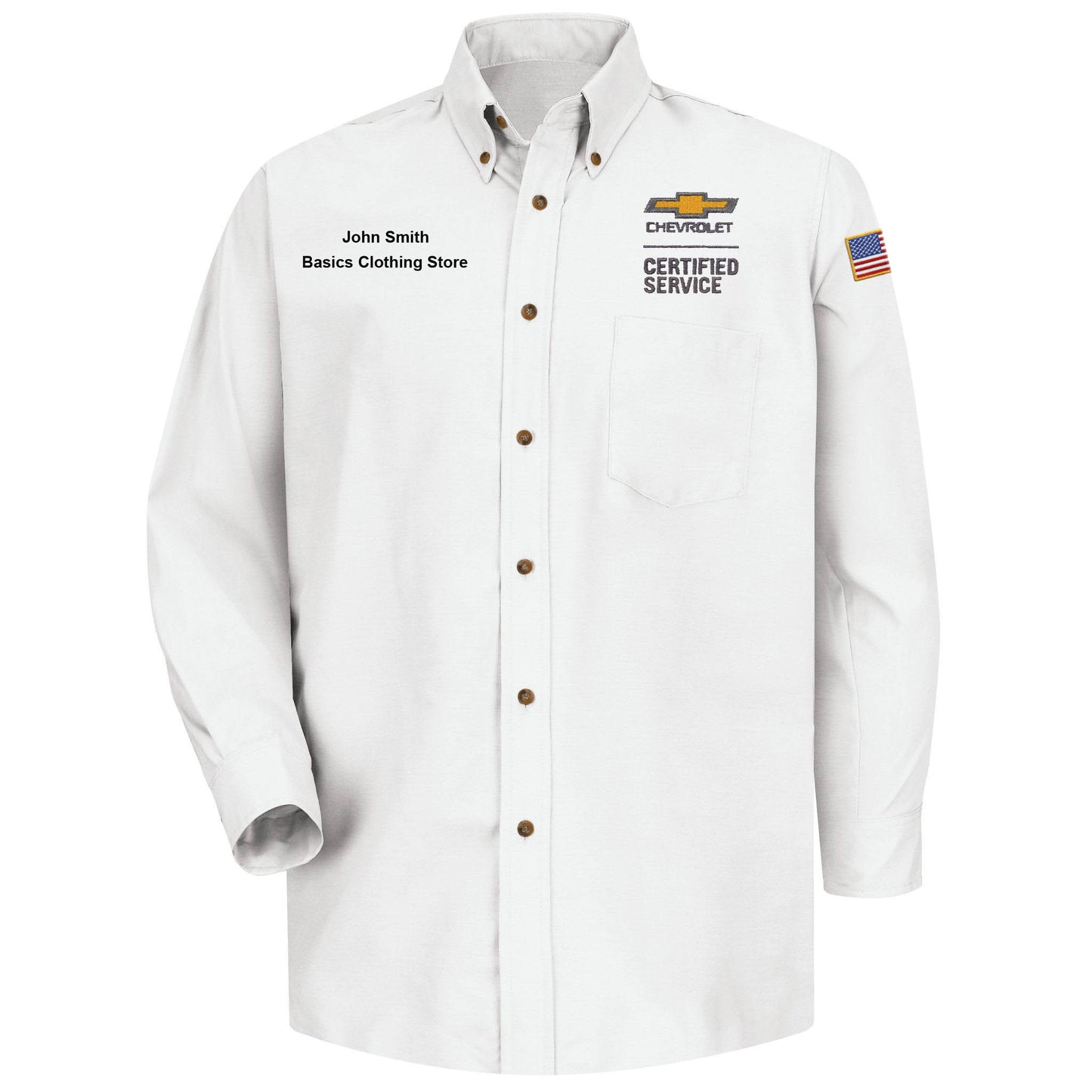 Chevrolet Men's Long Sleeve Poplin Dress Shirt