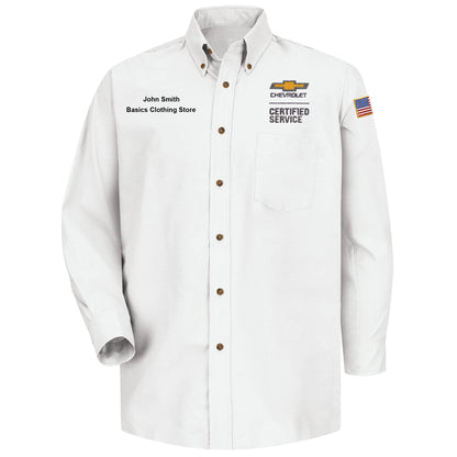Chevrolet Men's Long Sleeve Poplin Dress Shirt