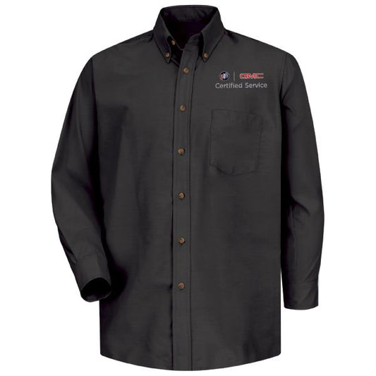 Buick GMC Men's Long Sleeve Poplin Dress Shirt - Black