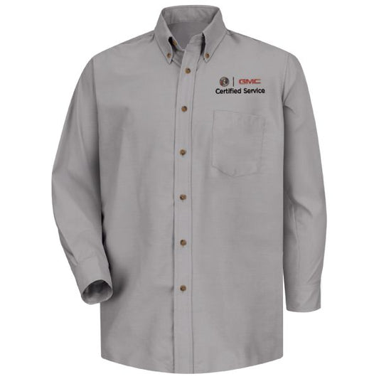 Buick GMC Men's Long Sleeve Poplin Dress Shirt-Silver