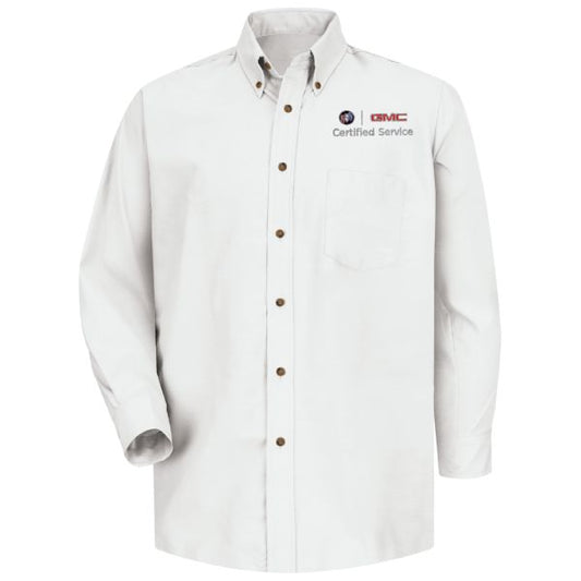 Buick GMC Men's Long Sleeve Poplin Dress Shirt-White