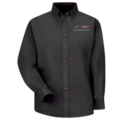 Buick GMC Women's Long Sleeve Poplin Dress Shirt - Black